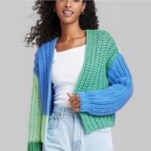 ✨2/20$ Wild Fable Colorblock Crochet Cardigan